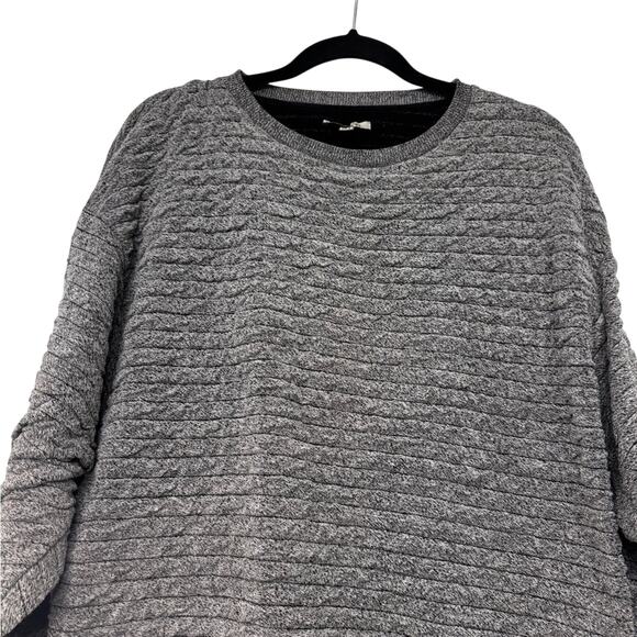 Zara Trafaluc Gray Textured Knit Pullover Sweatshirt Women’s Small Comfy Fall - Picture 2 of 6